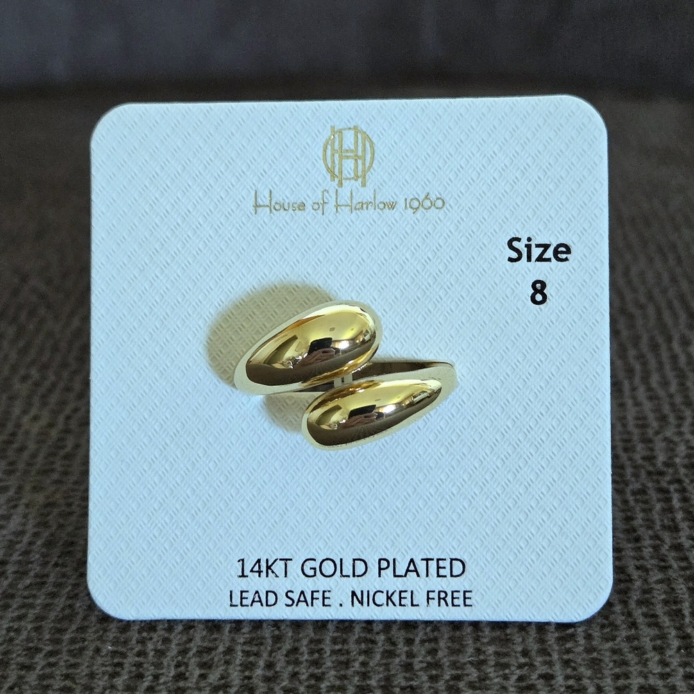 House🏠 of Harlow 1960 Gold💛 Raindrops💧 Bypass Ring💍 - Picture 5 of 15